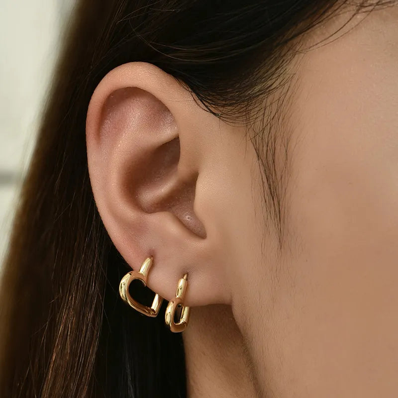 Vintage Heart-Shaped Hoop Earrings