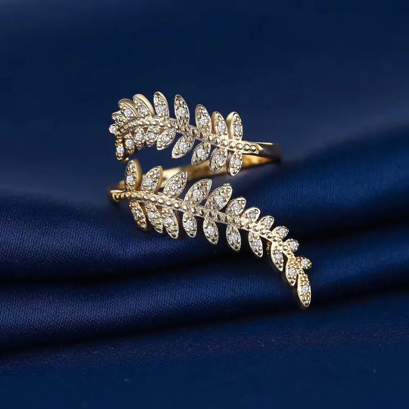 Vintage Plant Leaf Ring