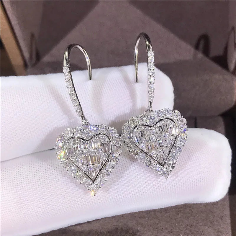 Vintage Heart Drop Earrings