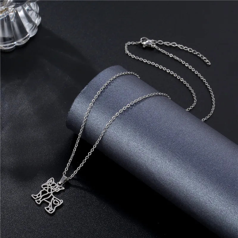 Stainless Steel Dog Pendant Necklace