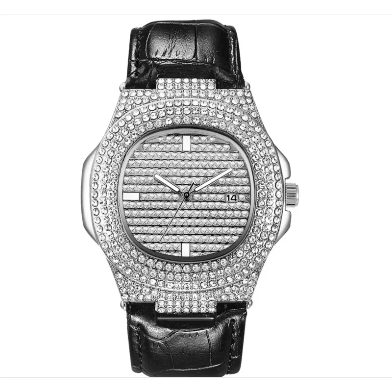 Diamond-Accent Quartz Bracelet Men Watches