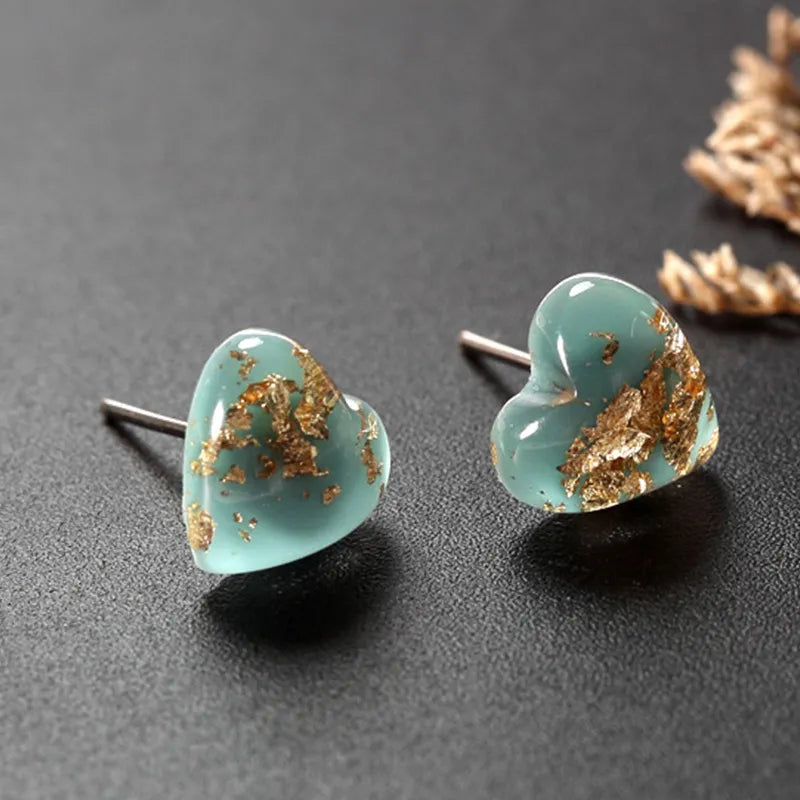 Vintage Turquoise Heart Shaped Earrings