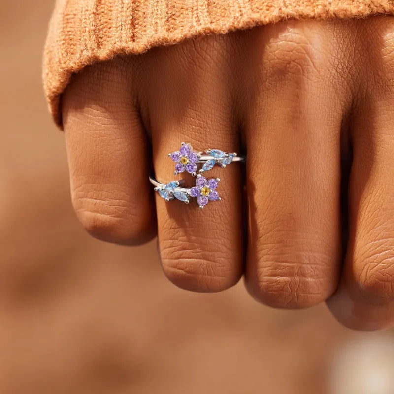 Purple Flower Fashion Ring