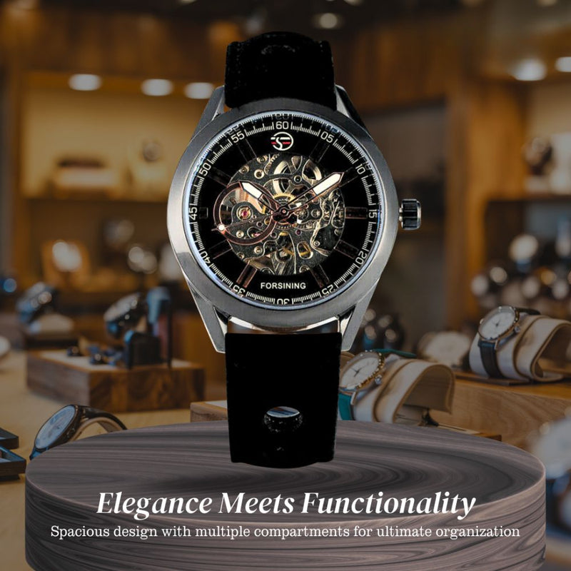 Felipe | Bold Men’s Skeleton Leather Watch