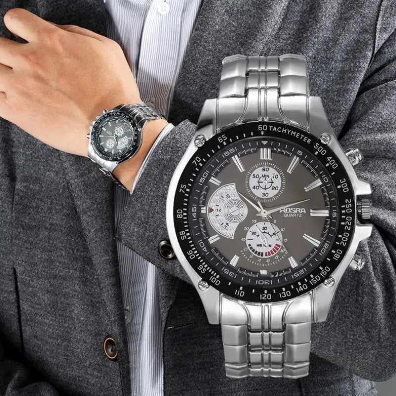 Menβs Luxury Quartz Stainless Watch
