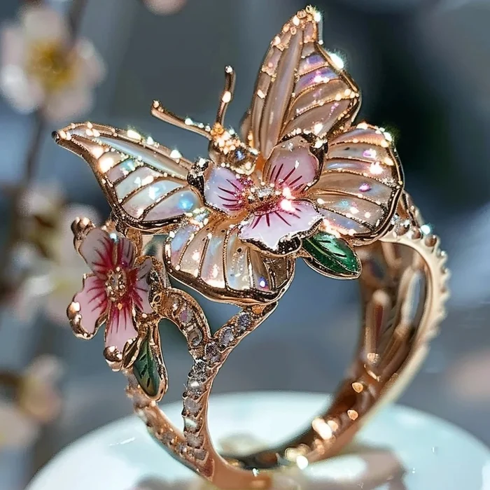 Vintage Golden Canifis Floral Ring-Lydieannejewelry