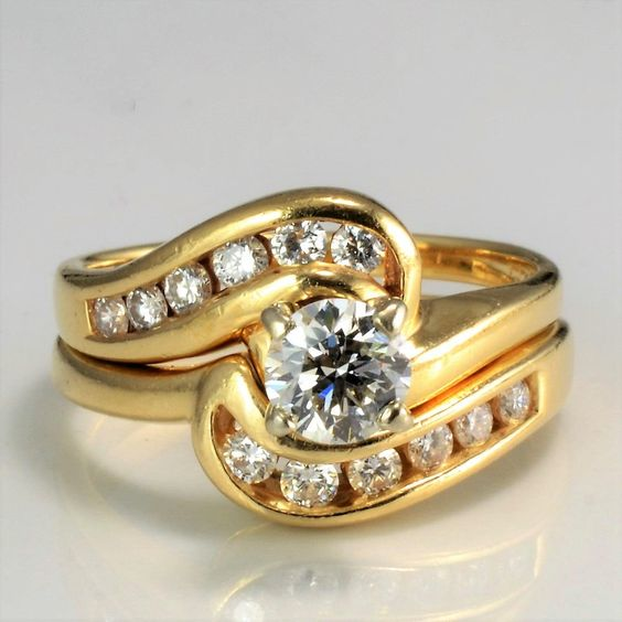 Vintage Gold Zirconia Spiral Ring-Lydieannejewelry