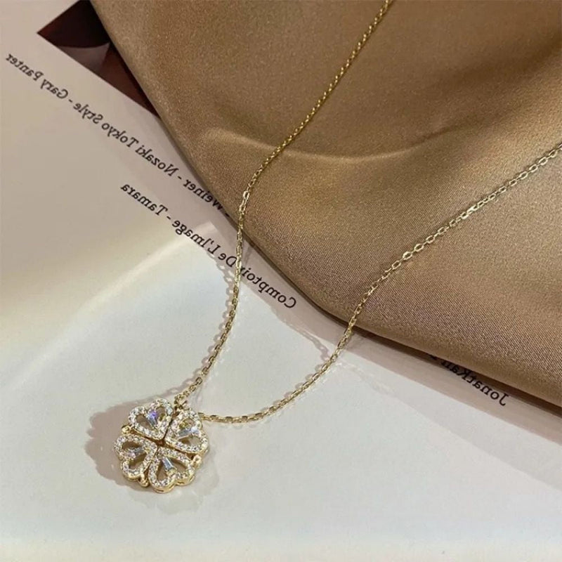 Vintage Clover Love Zircon Clavicle Necklace