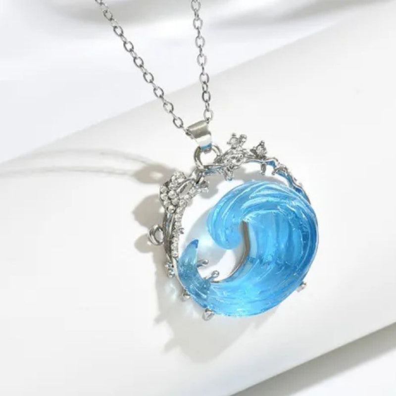 Vintage Resin Ocean Wave Necklace