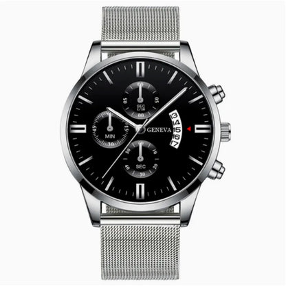 Elijah | Elegant Mesh Band Watch – Luxury Quartz Timepiece