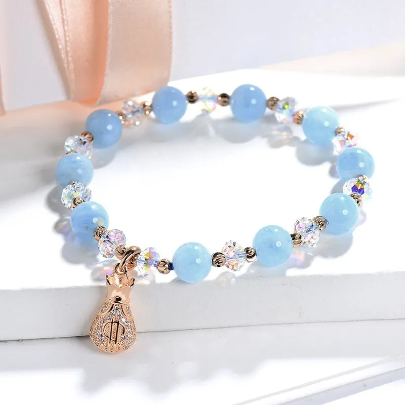 Ocean Blue Orb Aquamarine Bracelet