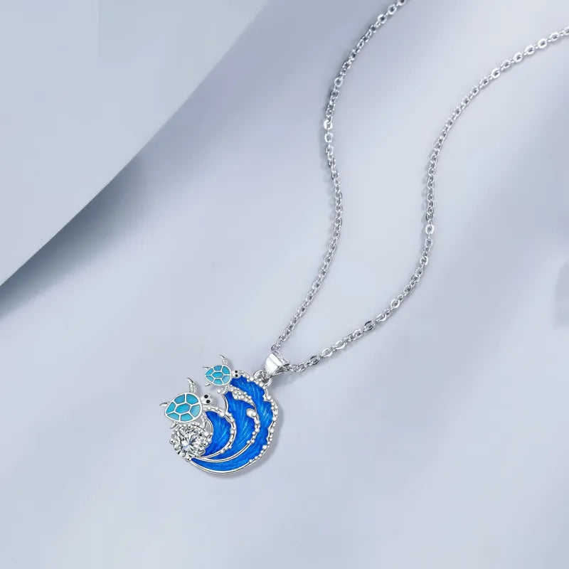 Vintage Ocean Turtle Pendant Necklace