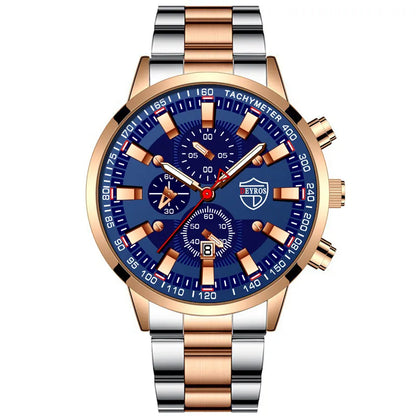 Men’s Stainless Steel Quartz Watch – Luminous Wristwatch