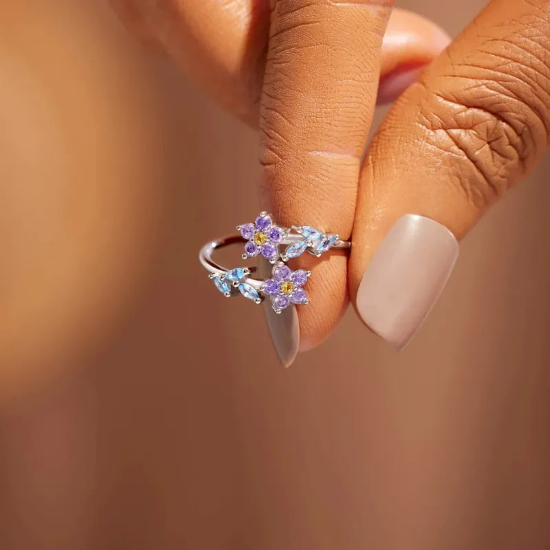 Purple Flower Fashion Ring