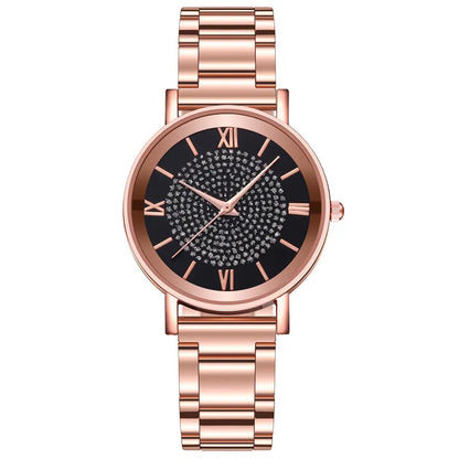Women’s Gypsophila Crystal Quartz Watch – Elegant Floral Luxury Timepiece