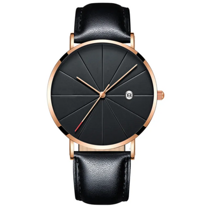 Men’s Modern Quartz Watch – Clean Design, Calendar & Water-Resistant