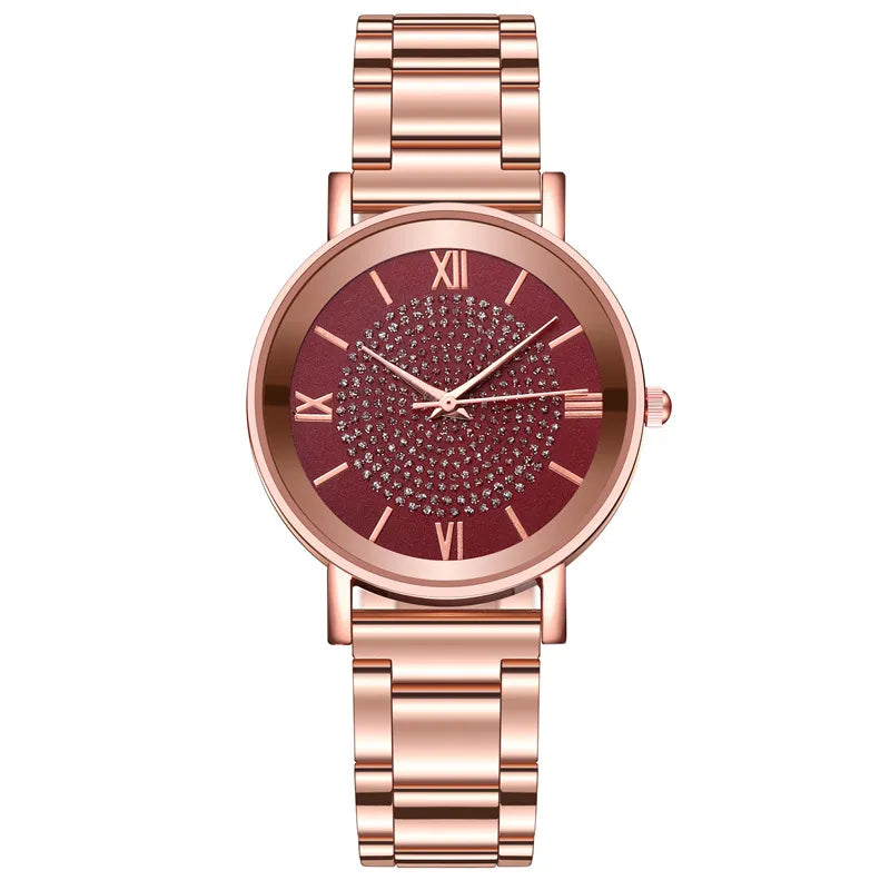 Women’s Gypsophila Crystal Quartz Watch – Elegant Floral Luxury Timepiece