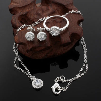 Vintage Silver Zircon Jewelry Set