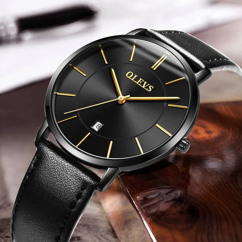 Casual Leather Quartz Watch for Men