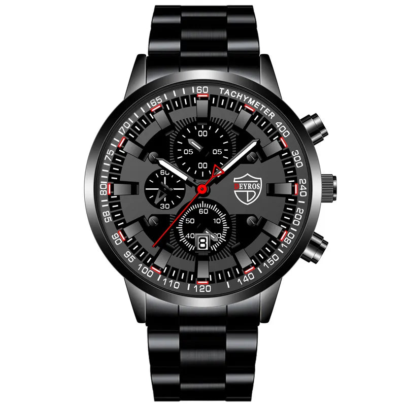 Men’s Quartz Wristwatch – Luminous, Durable Stainless Steel