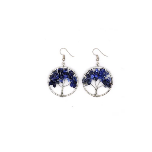 Natural Crystal Wishing Tree Earrings