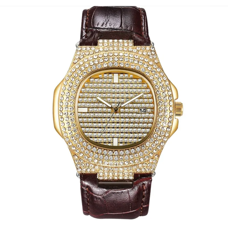 Diamond-Accent Quartz Bracelet Men Watches