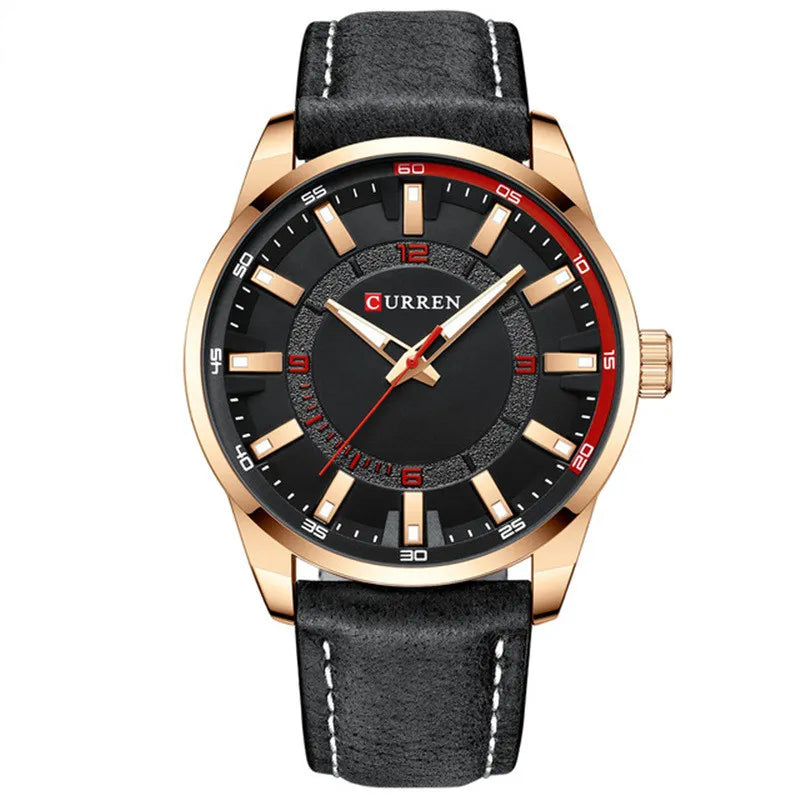 Premium Men’s Business Wristwatch with Large Dial & Leather Belt