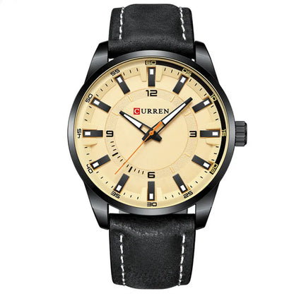 Premium Men’s Business Wristwatch with Large Dial & Leather Belt