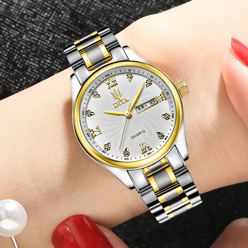 Luxury Couple Watches Set – Matching Men’s & Women’s Waterproof Watches