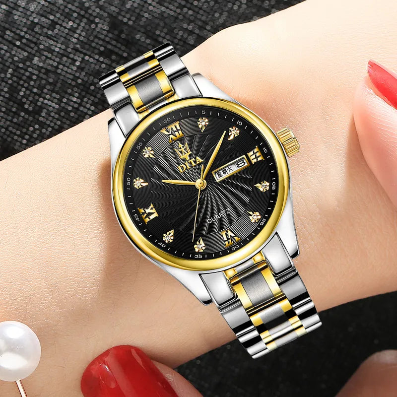 Luxury Couple Watches Set – Matching Men’s & Women’s Waterproof Watches