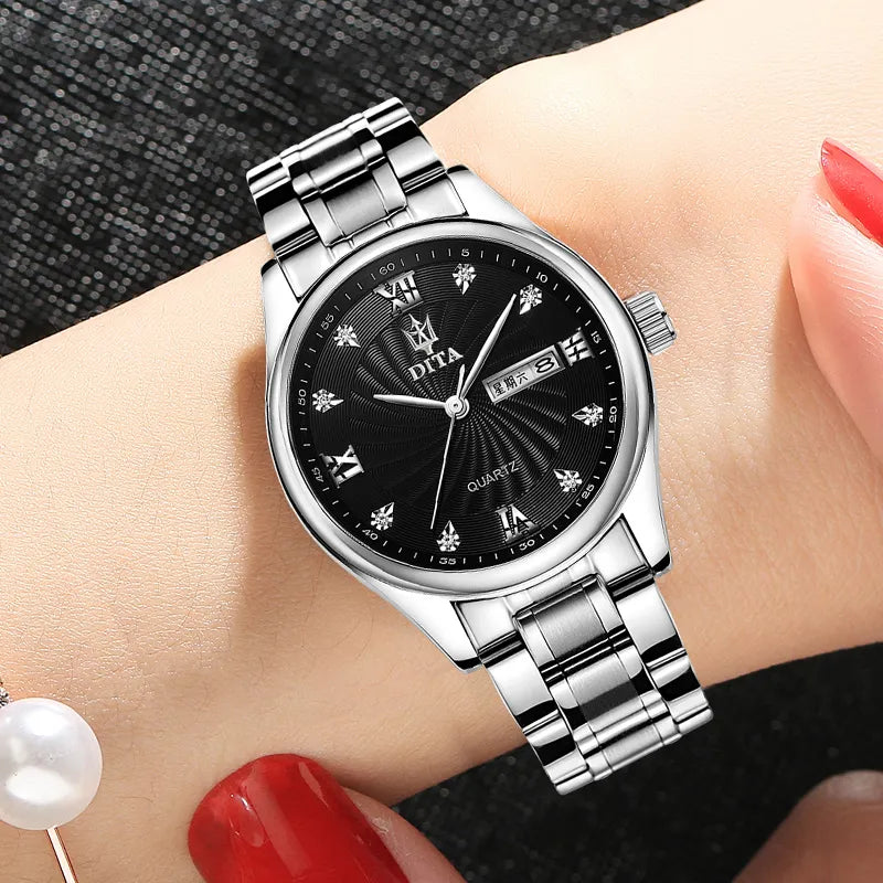 Luxury Couple Watches Set – Matching Men’s & Women’s Waterproof Watches
