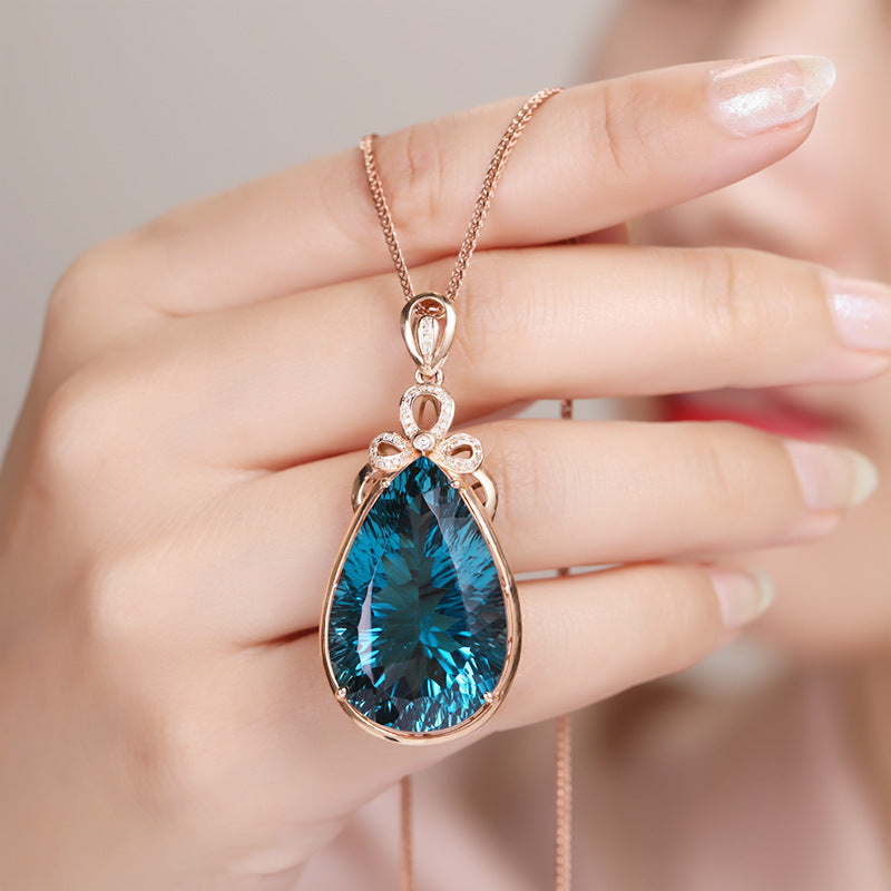 Vintage Ocean Water Drop Statement Ring