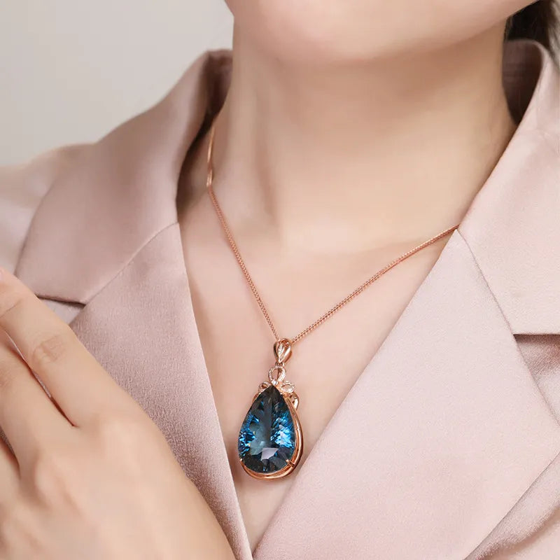 Vintage Ocean Water Drop Statement Ring