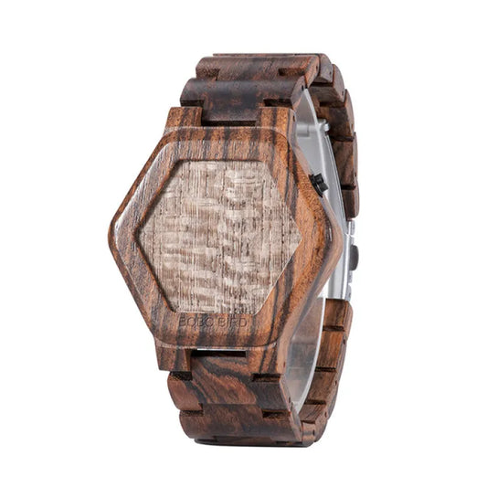 Men’s Night Vision Wooden LED Watch