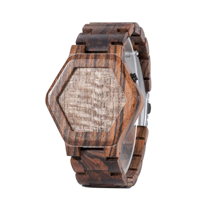 Men’s Night Vision Wooden LED Watch