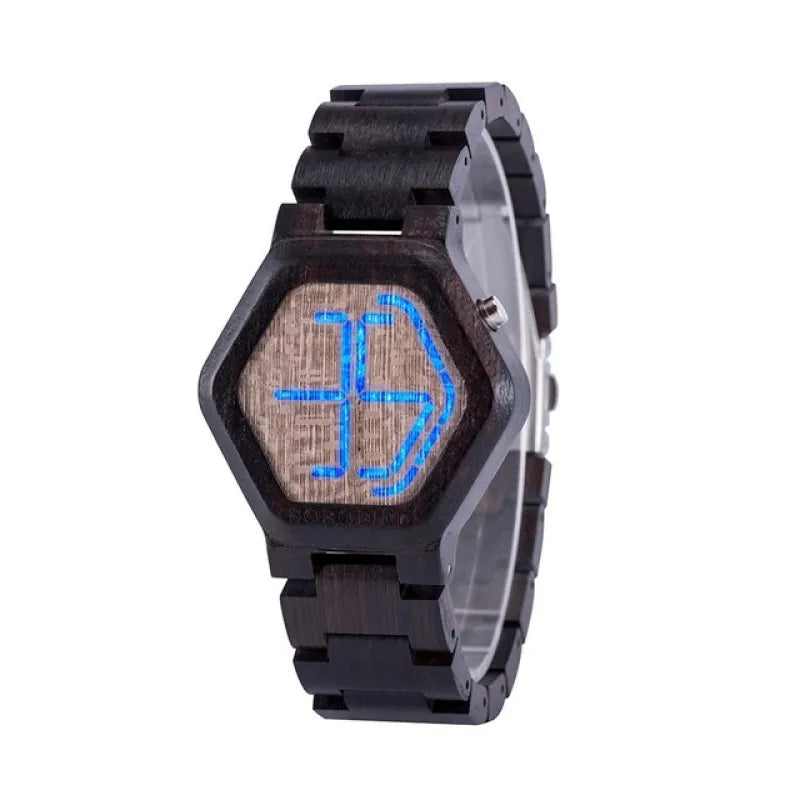Men’s Night Vision Wooden LED Watch