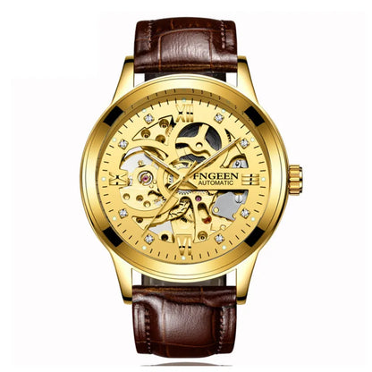 Elegant Men’s Mechanical Watch – Luminous Dial, Waterproof Design