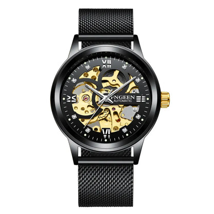 Luxury Men’s Watch – Mechanical, Luminous, Waterproof Steel Strap