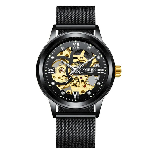 Luxury Men’s Watch – Mechanical, Luminous, Waterproof Steel Strap