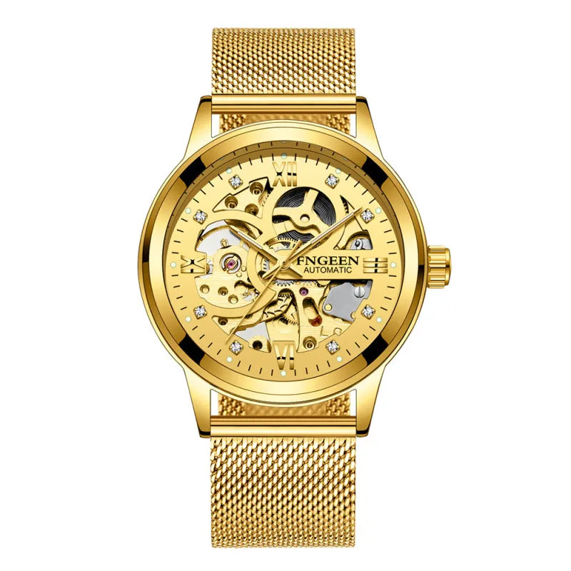 Luxury Men’s Watch – Mechanical, Luminous, Waterproof Steel Strap
