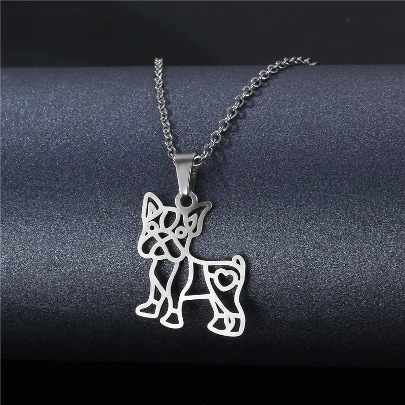 Stainless Steel Dog Pendant Necklace