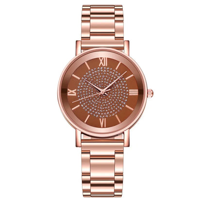 Women’s Gypsophila Crystal Quartz Watch – Elegant Floral Luxury Timepiece