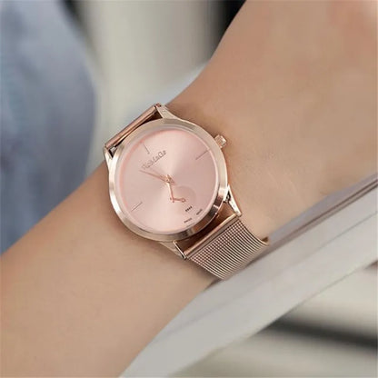 Unisex Minimalist Mesh Strap Quartz Watch