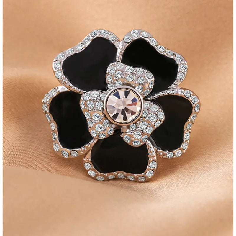 Vintage Flower Zircon Gold Ring
