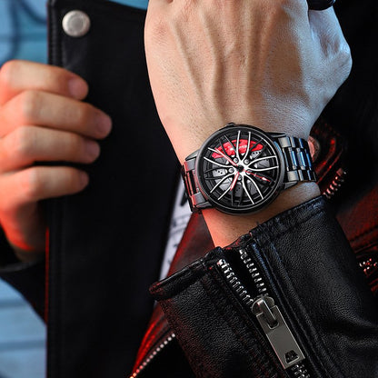 Men’s Sport Luxury Watch | Wheel-Inspired Dial & Elegant Metal Design