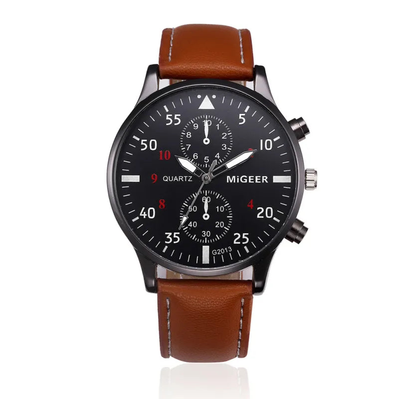Victor | Men’s Analog Quartz Watch – Retro Design Leather Strap