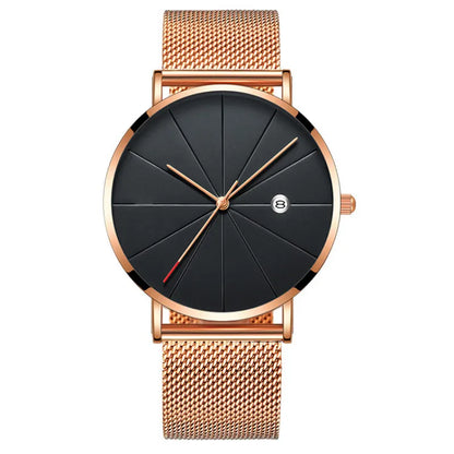 Men’s Simple Quartz Watch with Calendar – Waterproof & Modern Design