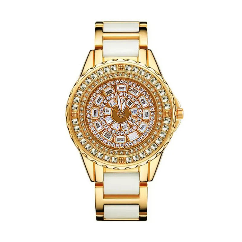 Elegant Ladies Full Diamond Quartz Watch – Simple yet Luxurious Style