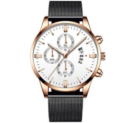 Lucian | Men’s Modern Business Watch – Stainless Steel Mesh Quartz