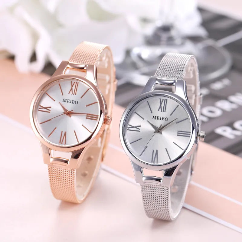 Women’s Rose Gold Mesh Strap Quartz Watch
